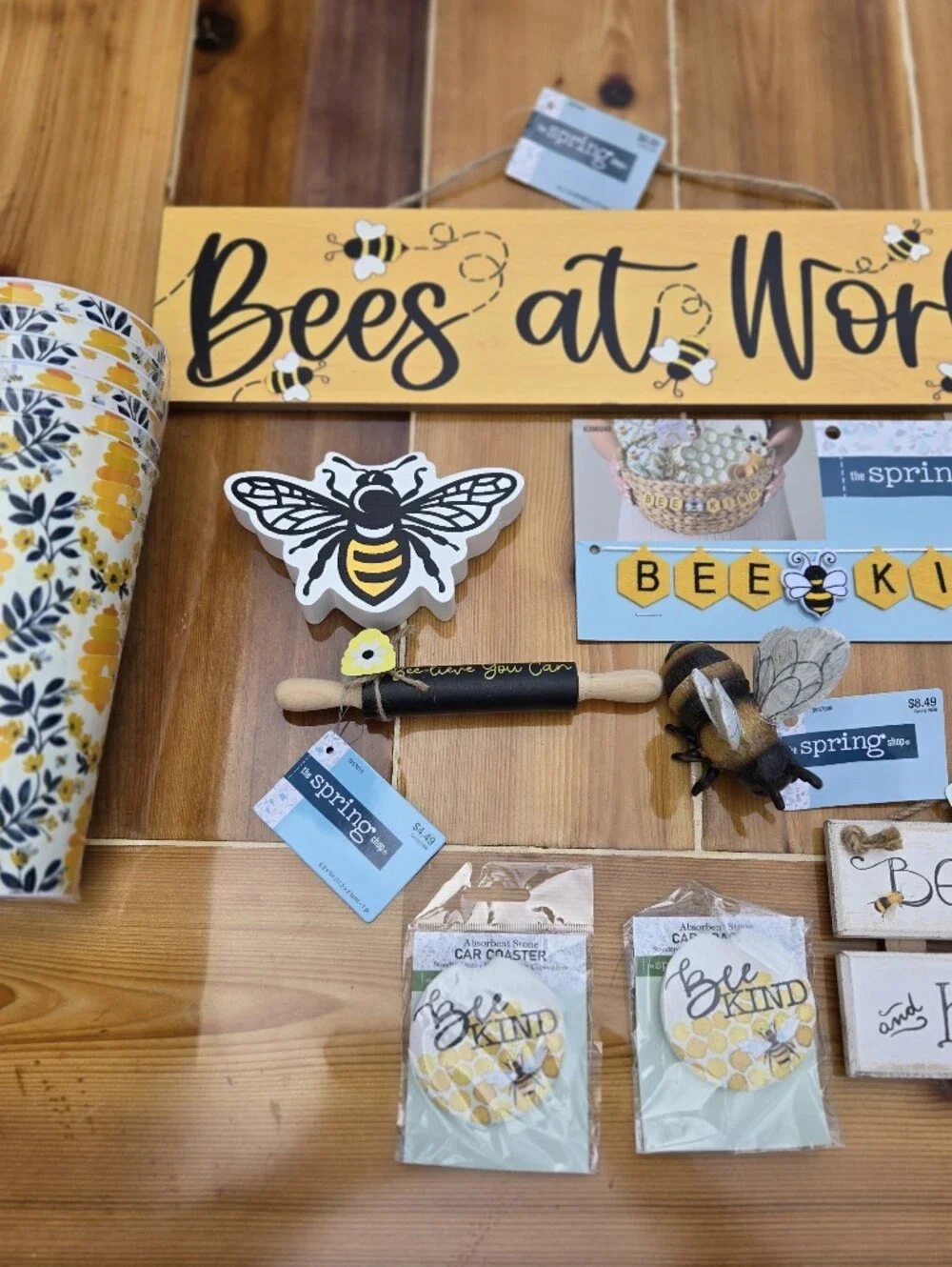 Spring Shop Yellow 'Bees at Work' - Bee-Themed Home Decor